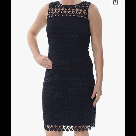 Lauren Ralph Lauren navy blue lace overlay dress size 12